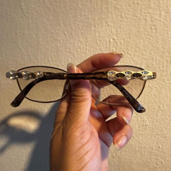 crystal glasses Swarovski Eyeglasses Fatima SW 5134 32A silver & marble frame - Picture 2 of 8